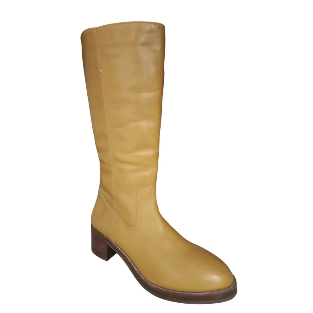 Frye Camryn NWT Pull On Boots Banana Leather Tall Knee-High Equestrian Size 10